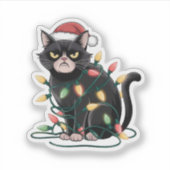 怒った猫のクリスマス シール (正面)