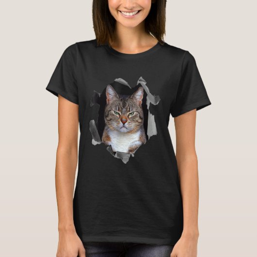 怒った猫のミーム 怒り顔 Tシャツ (正面)