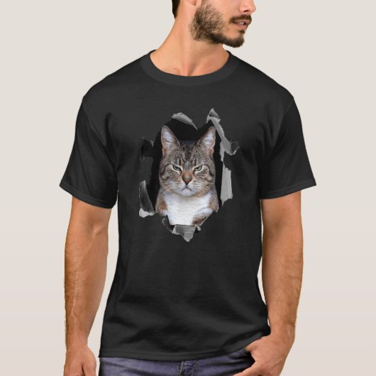怒った猫のミーム 怒り顔 Tシャツ (正面)