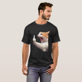怒った猫の中指のミーム 楽しいCatcore Tシャツを Tシャツ (正面フル)