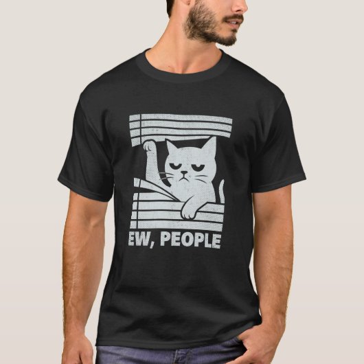 怒った猫の面白グッズ 嫌な人 Tシャツ (正面)