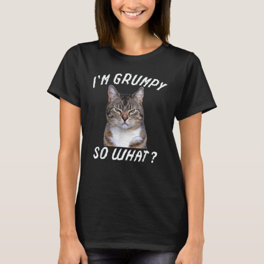 怒った猫の面白画像 私が怒っているので何だって? 5 Tシャツ (正面)