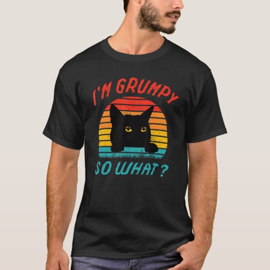 怒った猫の面白画像 私が怒ってるから何よ 3 Tシャツ (正面)
