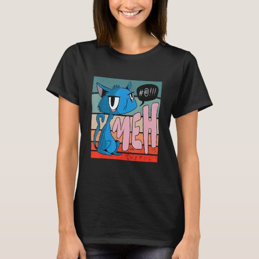 怒った猫、うーん Tシャツ (正面)