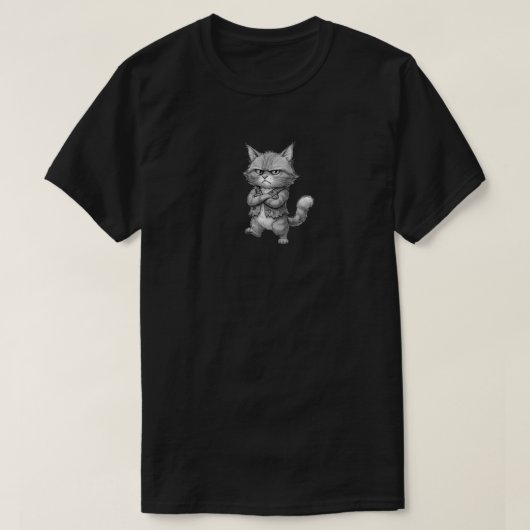 怒った猫 Tシャツ (デザイン正面)