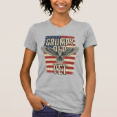 怒った老獣医の愛国的なワシの旗Tシャツデザイン Tシャツ (正面)