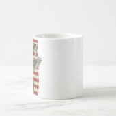 怒った老獣医 愛国ワシ旗 Tシャツ デザイン コーヒーマグカップ (中央)