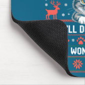 怒った角の猫 クリスマス おもしろ ださい セーター 長袖 マウスパッド (コーナー)