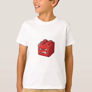 怒った赤い玩具のレンガの子供たち Tシャツ