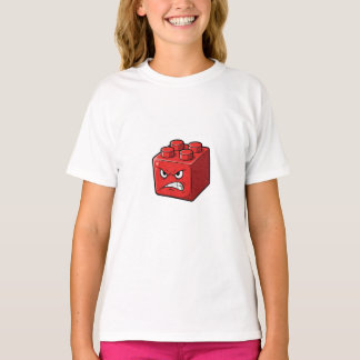 怒った赤い玩具ブロックの子供たち Tシャツ