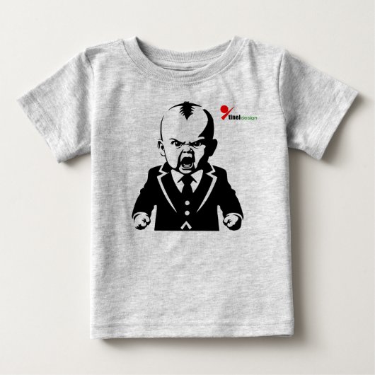 怒った赤ちゃんTシャツ | 気の強いベビー服 ベビーTシャツ (正面)