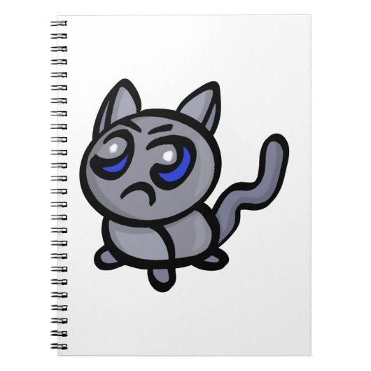 怒った顔のパピー - 猫好きのための ノートブック (正面)