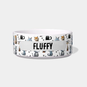 怒った顔の猫 足跡パターン 名前 ボウル