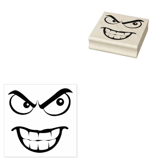 怒った顔 ラバースタンプ (押印)