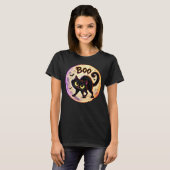 怒った黒猫のブー Tシャツ (正面フル)