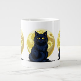 怒った黒猫 ジャンボコーヒーマグカップ