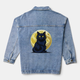 怒った黒猫 デニムジャケット