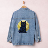怒った黒猫 デニムジャケット (ハンガー)