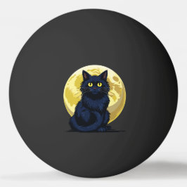 怒った黒猫 卓球ボール