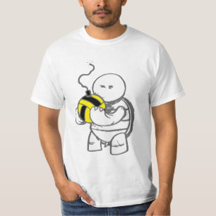 怒っているカメの水球-灰色w/Bumbleの蜂の球 Tシャツ