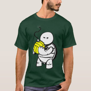 怒っているカメの水球-軽い長袖 Tシャツ