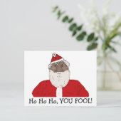 怒っているクリスマスを望んでいる怒っている黒いサンタクロース シーズンポストカード (スタンド正面)