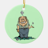 怒っているゴルファーのTシャツおよびギフト セラミックオーナメント (正面)