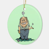 怒っているゴルファーのTシャツおよびギフト セラミックオーナメント (左)