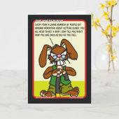 怒っているバニーのバースデー・カード1 カード (黄色い花)