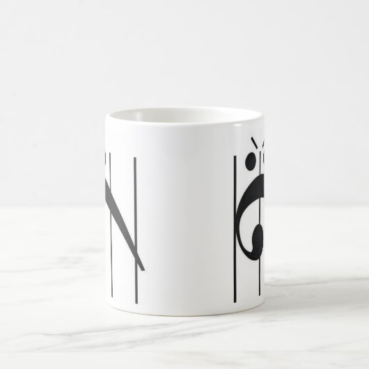 怒っているヘ音記号 コーヒーマグカップ (中央)