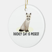 怒っているホッケー猫 セラミックオーナメント (左)