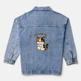 怒っている三毛猫 - あなたを判断します  デニムジャケット