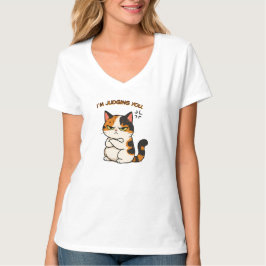 怒っている三毛猫 - あなたを判断します  Tシャツ