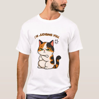 怒っている三毛猫 - あなたを判断します Tシャツ