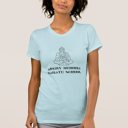 怒っている仏の空手の学校 Tシャツ (正面)
