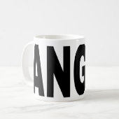 怒っている単語のマグ コーヒーマグカップ (正面左)