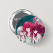 怒っている宇宙ボタン 缶バッジ (正面&裏面)