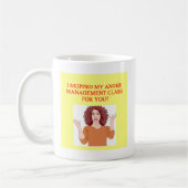 怒っている心理学の冗談 コーヒーマグカップ (左)