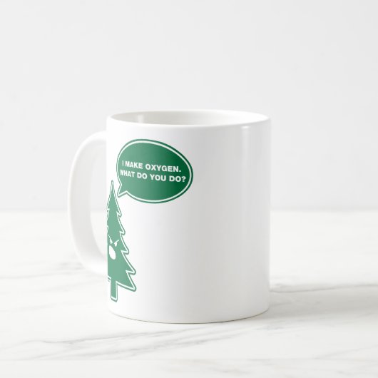 怒っている木のマグ コーヒーマグカップ (正面左)