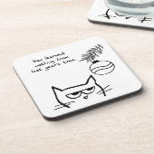 怒っている猫およびクリスマスツリー コースター (左側)