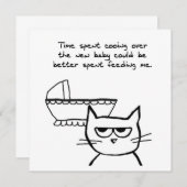 怒っている猫および新生児 案内状 (正面/裏面)