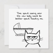 怒っている猫および新生児 案内状 (正面)