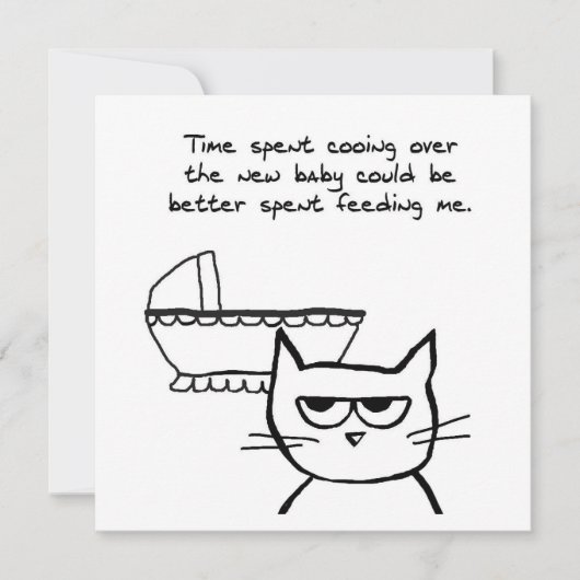 怒っている猫および新生児 案内状 (正面)