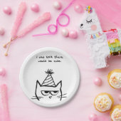 怒っている猫の要求のケーキ-おもしろいな特別の日 ペーパープレート (パーティー)