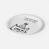 怒っている猫の要求のケーキ-おもしろいな特別の日 ペーパープレート (アングル)