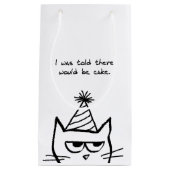 怒っている猫の要求のケーキ-おもしろいな猫のギフトバッグ スモールペーパーバッグ (正面)