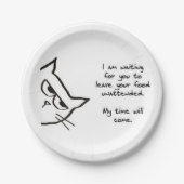 怒っている猫はあなたの食糧-マンガ欄のプレート--を盗みます ペーパープレート (正面)