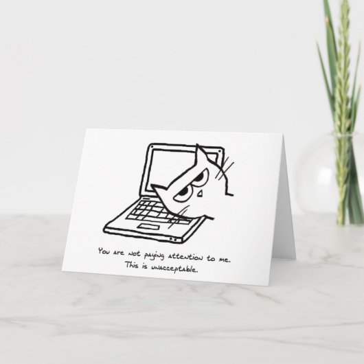 怒っている猫は注意-おもしろいな猫カード--を要求します カード (正面)