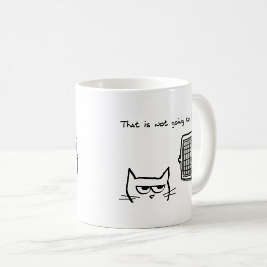 怒っている猫は獣医に行きません コーヒーマグカップ (正面右)