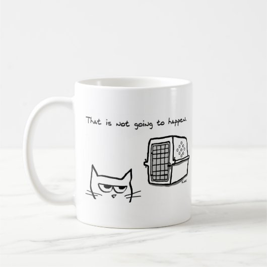 怒っている猫は獣医に行きません コーヒーマグカップ (左)